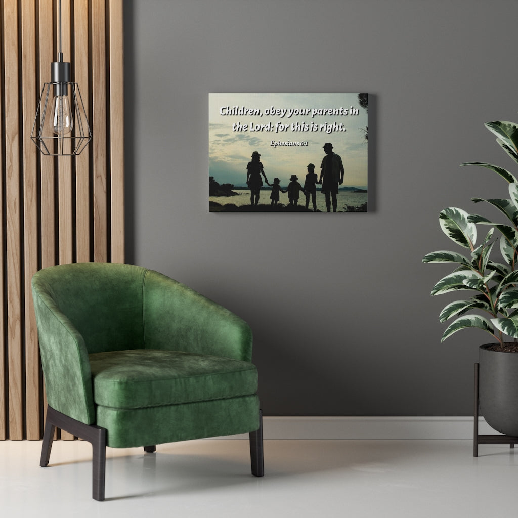 Scripture Walls Obey Your PArents Ephesians 6:1 Bible Verse Canvas Christian Wall Art Ready to Hang Unframed-Express Your Love Gifts