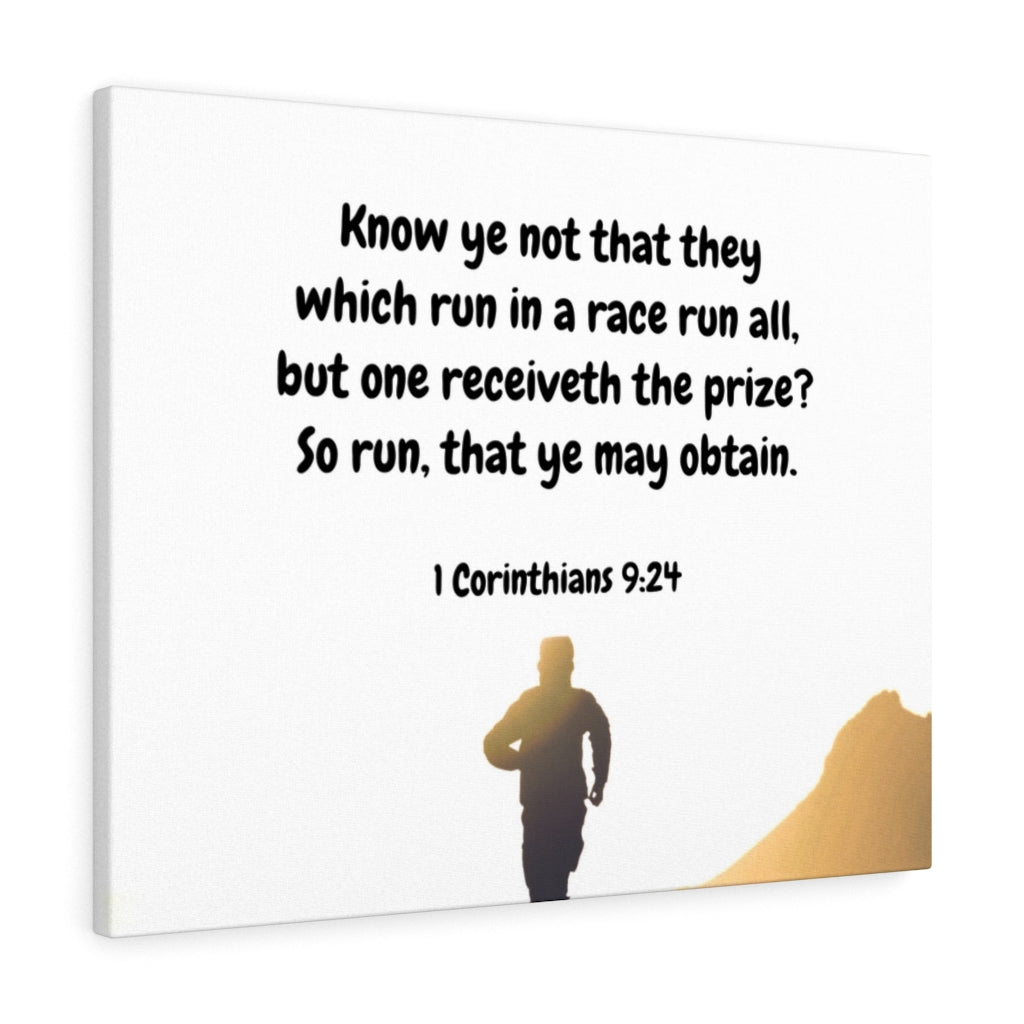 Scripture Walls Obtain 1 Corinthians 9:24 Bible Verse Canvas Christian Wall Art Ready to Hang Unframed-Express Your Love Gifts