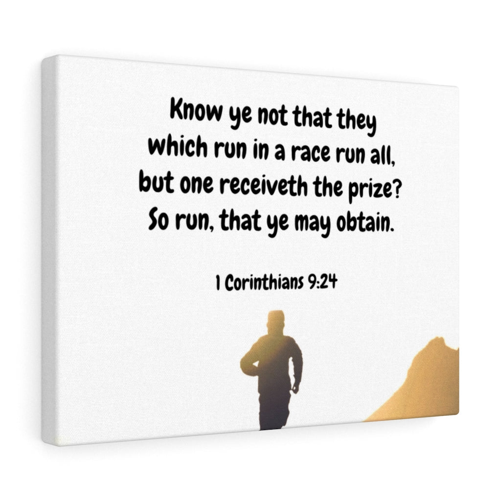 Scripture Walls Obtain 1 Corinthians 9:24 Bible Verse Canvas Christian Wall Art Ready to Hang Unframed-Express Your Love Gifts