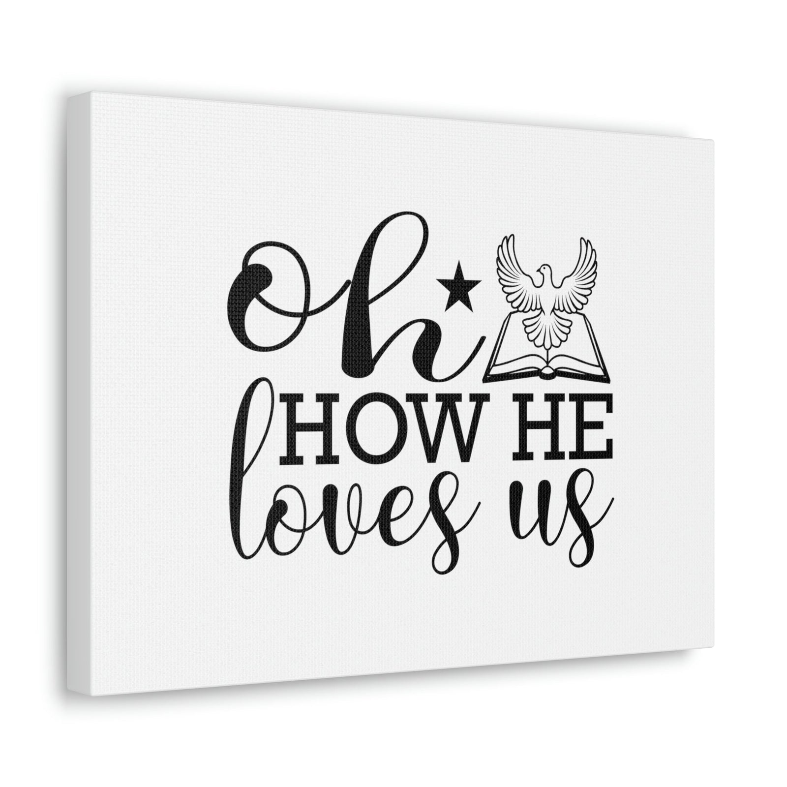 Scripture Walls Oh How He Loves Us John 3:16 Christian Wall Art Bible Verse Print Ready to Hang Unframed-Express Your Love Gifts