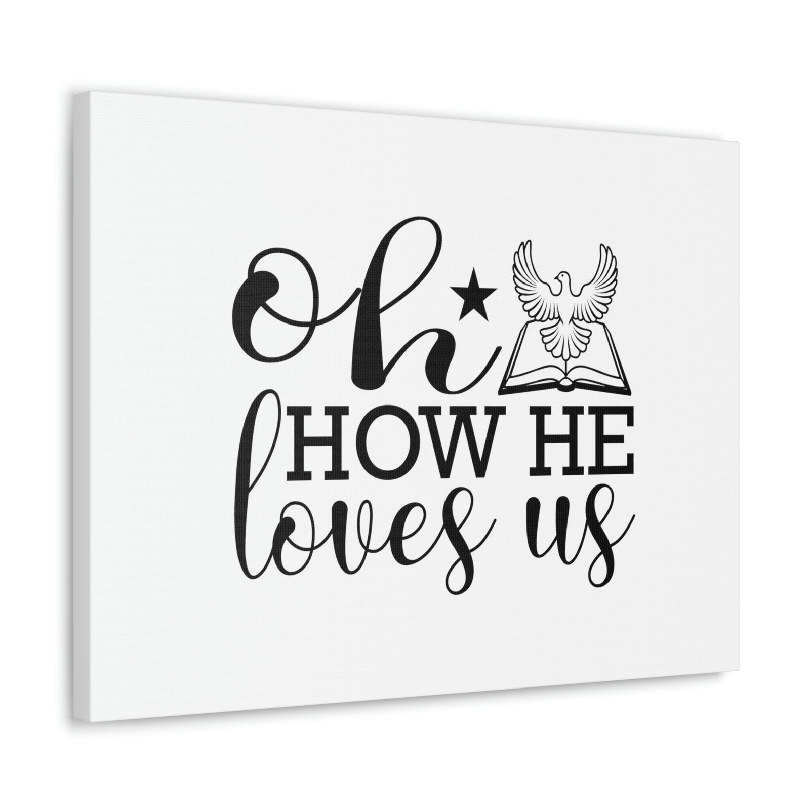 Scripture Walls Oh How He Loves Us John 3:16 Christian Wall Art Bible Verse Print Ready to Hang Unframed-Express Your Love Gifts
