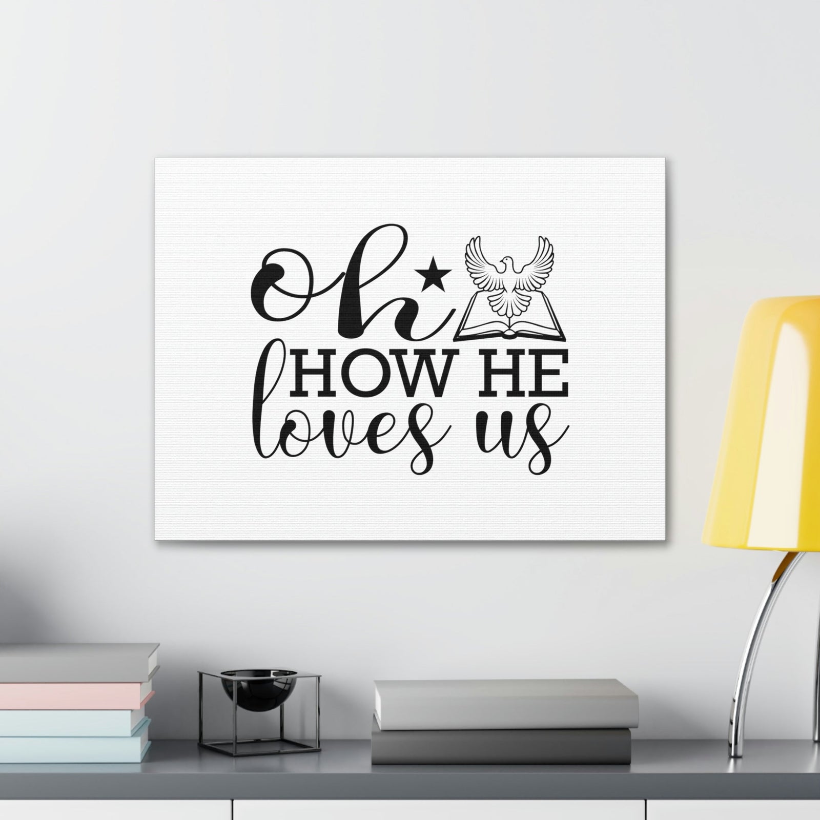 Scripture Walls Oh How He Loves Us John 3:16 Christian Wall Art Bible Verse Print Ready to Hang Unframed-Express Your Love Gifts