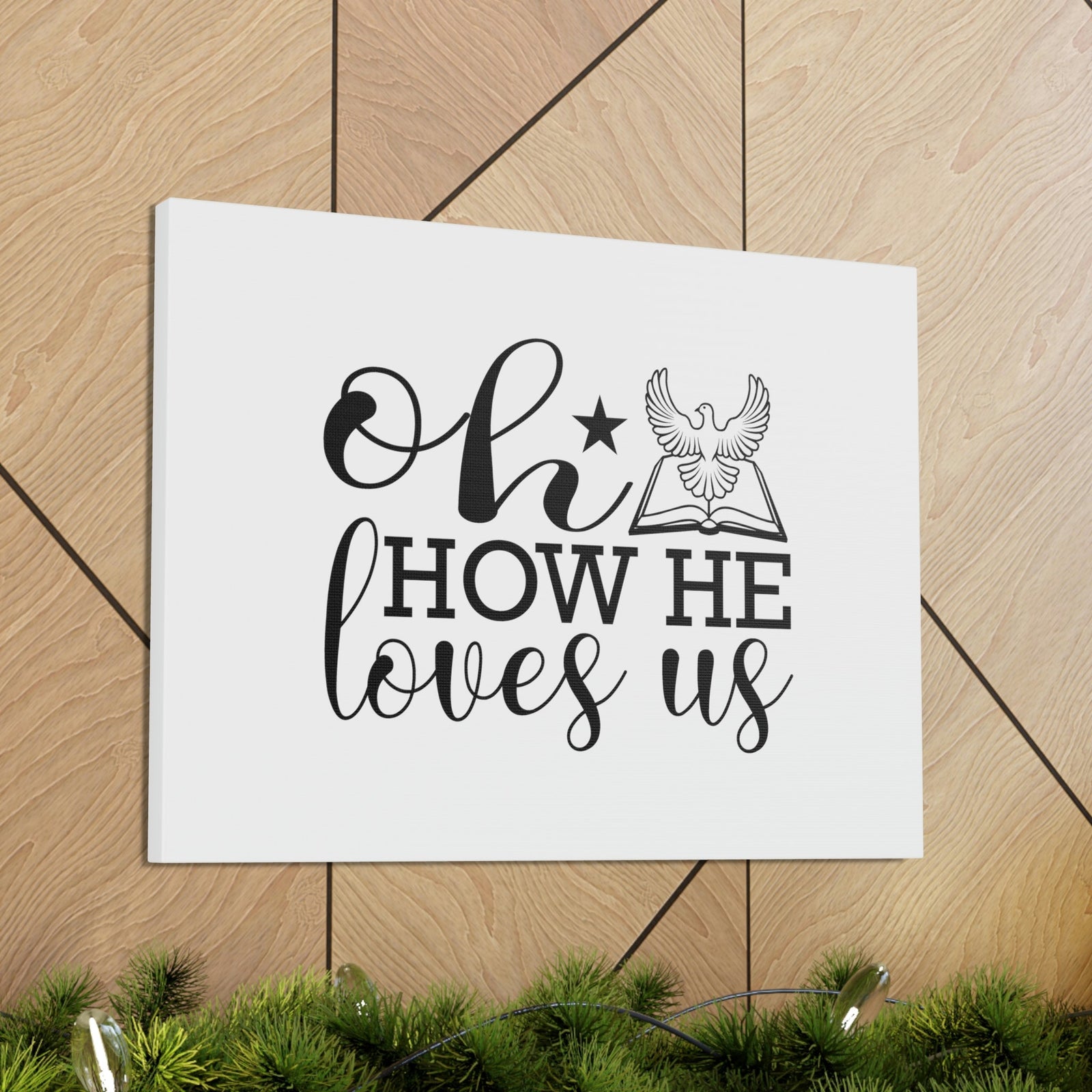 Scripture Walls Oh How He Loves Us John 3:16 Christian Wall Art Bible Verse Print Ready to Hang Unframed-Express Your Love Gifts