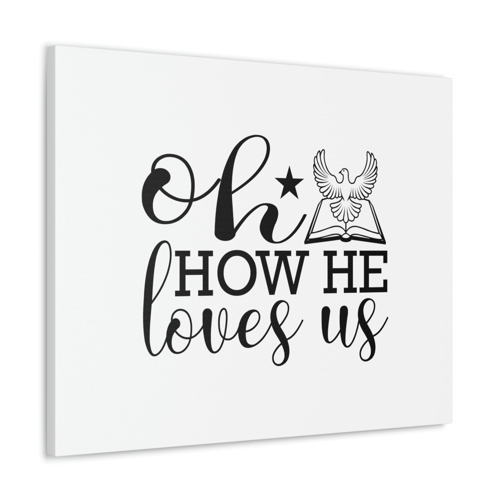 Scripture Walls Oh How He Loves Us John 3:16 Christian Wall Art Bible Verse Print Ready to Hang Unframed-Express Your Love Gifts