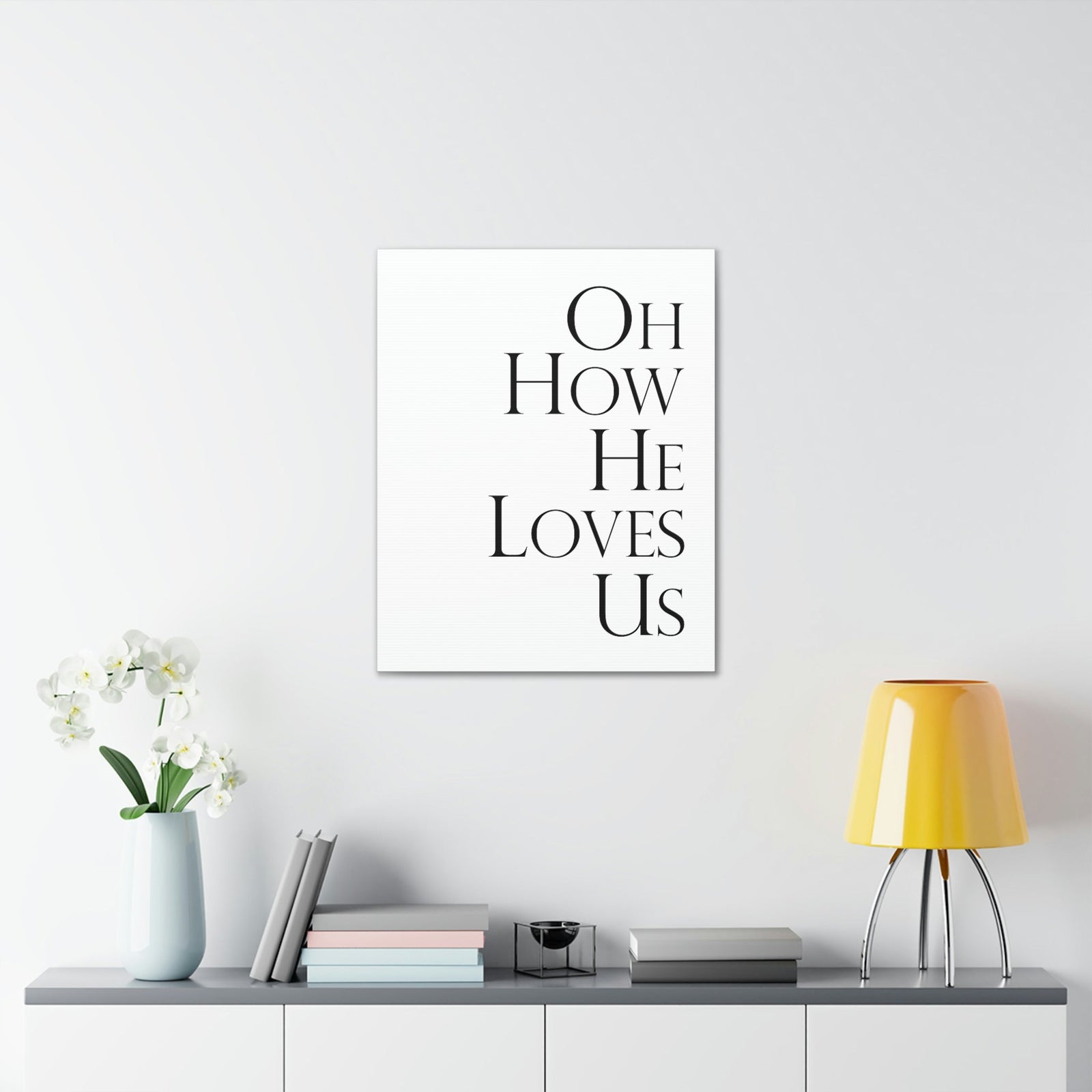 Scripture Walls Oh How He Loves Us John 3:16 Plain Christian Wall Art Bible Verse Print Ready to Hang Unframed-Express Your Love Gifts
