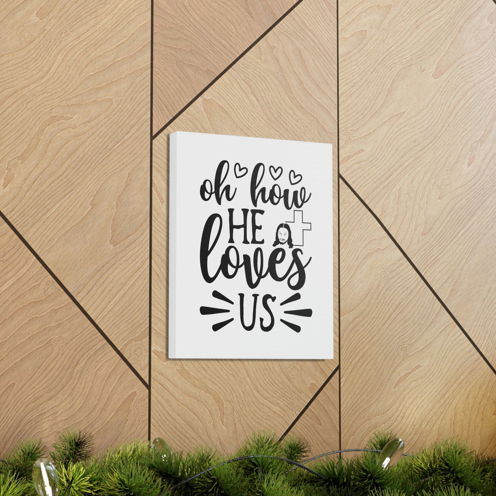 Scripture Walls Oh How He Loves Us ROMANS 5:8 Christian Wall Art Print Ready to Hang Unframed-Express Your Love Gifts