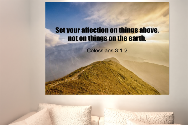 Scripture Walls On Things Above Colossians 3:2 Bible Verse Canvas Christian Wall Art Ready to Hang Unframed-Express Your Love Gifts