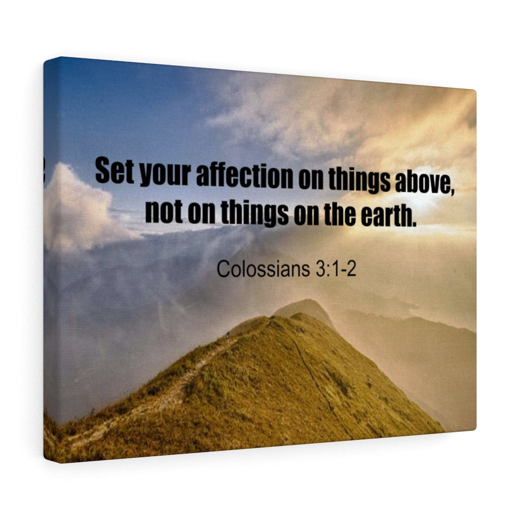 Scripture Walls On Things Above Colossians 3:2 Bible Verse Canvas Christian Wall Art Ready to Hang Unframed-Express Your Love Gifts