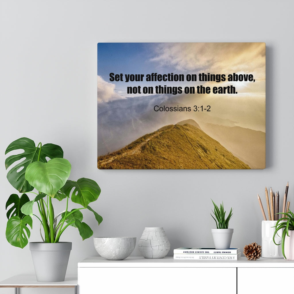 Scripture Walls On Things Above Colossians 3:2 Bible Verse Canvas Christian Wall Art Ready to Hang Unframed-Express Your Love Gifts