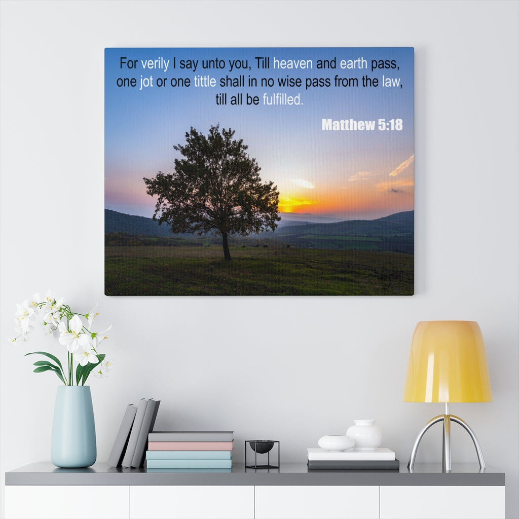 Scripture Walls One Jot Matthew 5:18 Bible Verse Canvas Christian Wall Art Ready to Hang Unframed-Express Your Love Gifts