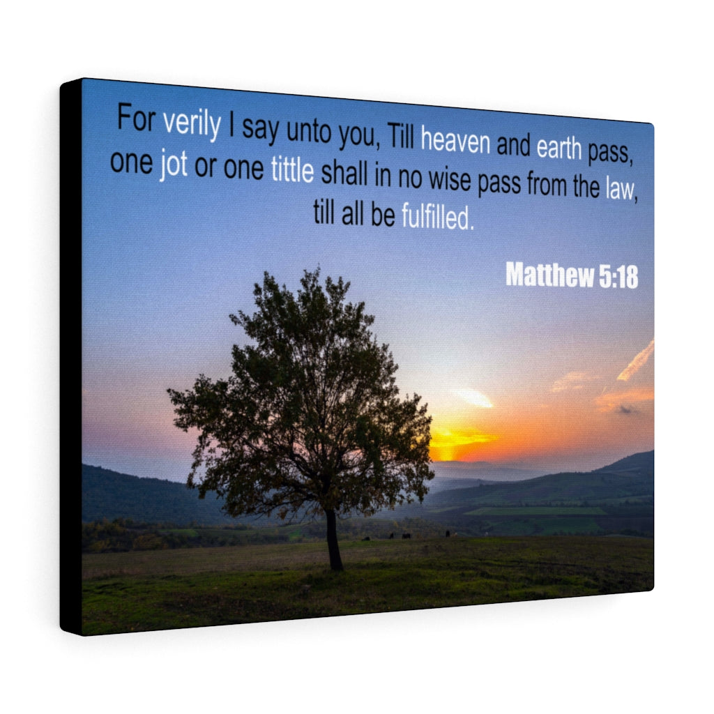 Scripture Walls One Jot Matthew 5:18 Bible Verse Canvas Christian Wall Art Ready to Hang Unframed-Express Your Love Gifts