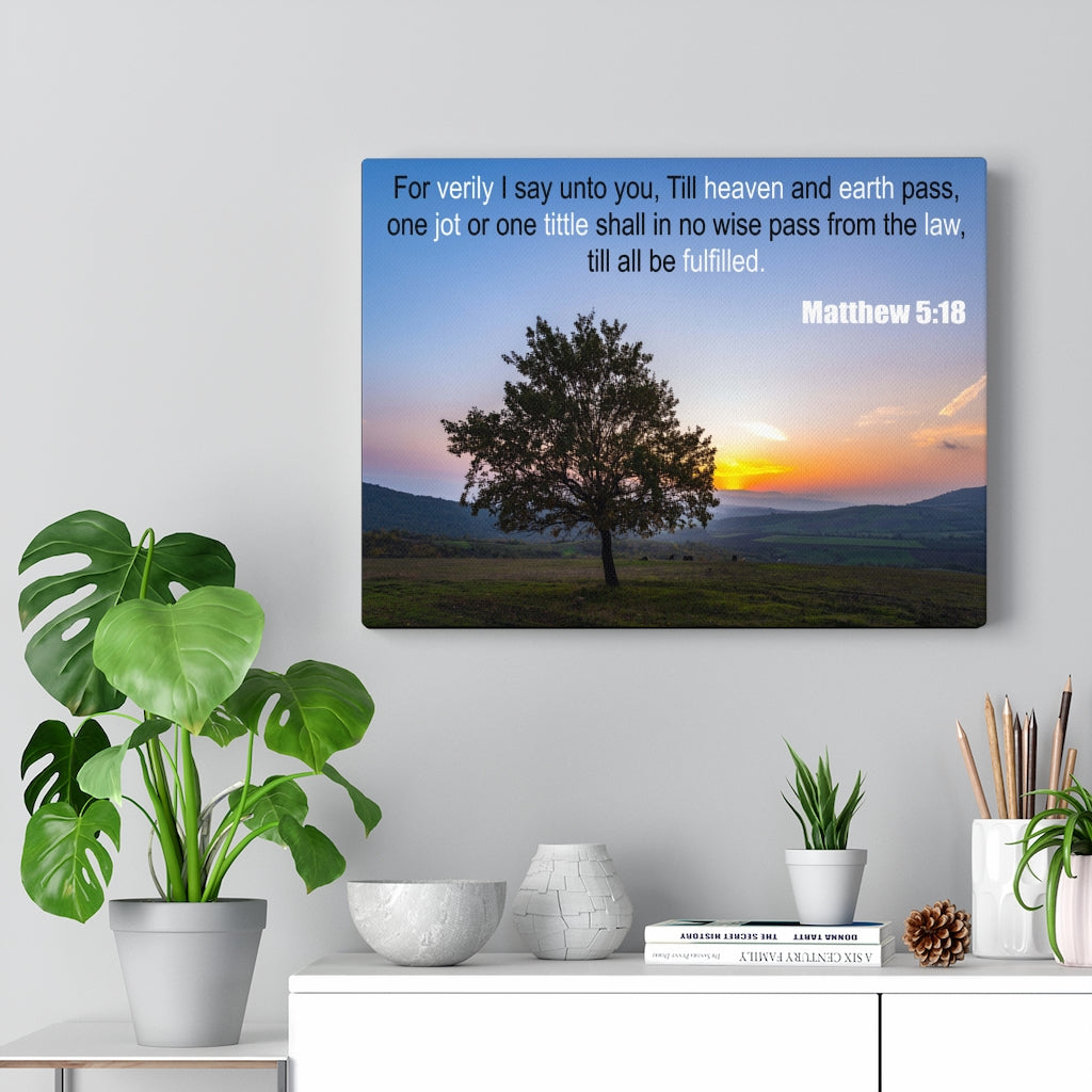 Scripture Walls One Jot Matthew 5:18 Bible Verse Canvas Christian Wall Art Ready to Hang Unframed-Express Your Love Gifts