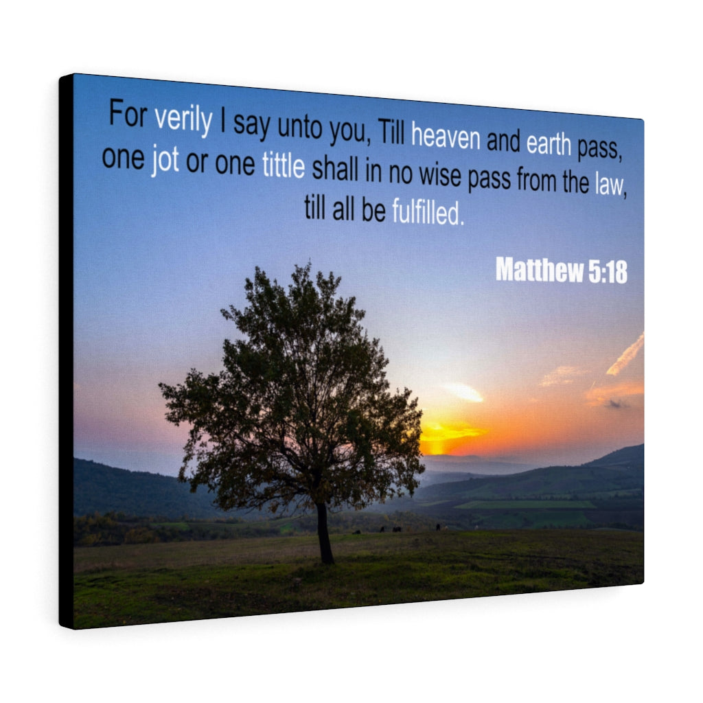 Scripture Walls One Jot Matthew 5:18 Bible Verse Canvas Christian Wall Art Ready to Hang Unframed-Express Your Love Gifts
