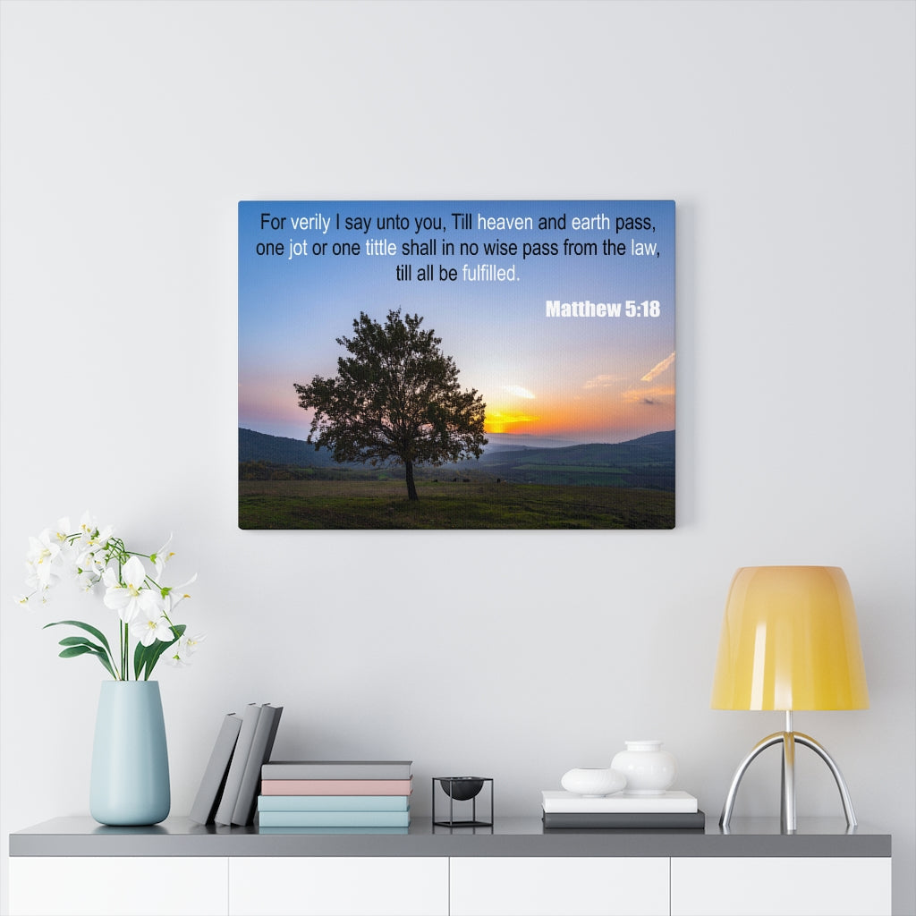 Scripture Walls One Jot Matthew 5:18 Bible Verse Canvas Christian Wall Art Ready to Hang Unframed-Express Your Love Gifts