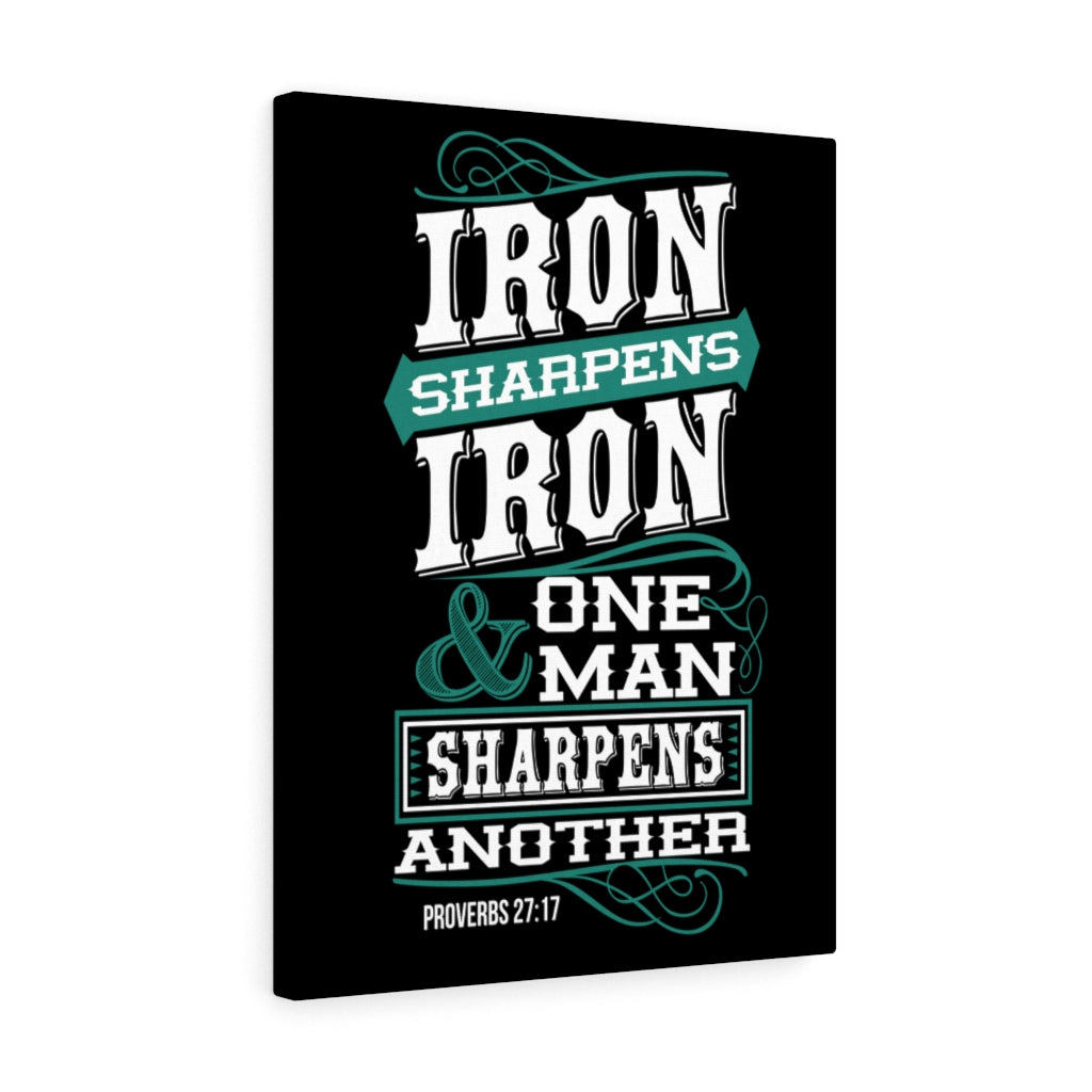 Scripture Walls One Man Sharpens Another Proverbs 27:17 Bible Verse Canvas Christian Wall Art Ready to Hang Unframed-Express Your Love Gifts