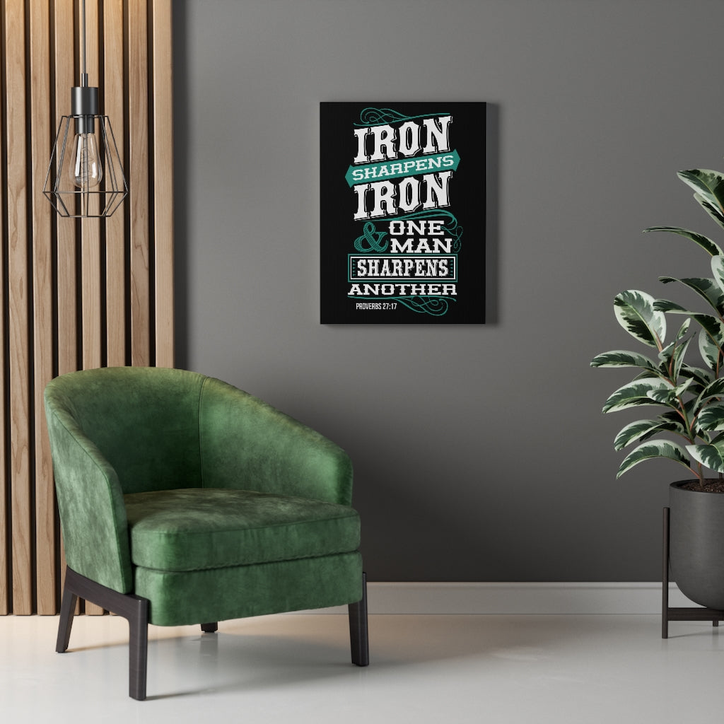 Scripture Walls One Man Sharpens Another Proverbs 27:17 Bible Verse Canvas Christian Wall Art Ready to Hang Unframed-Express Your Love Gifts