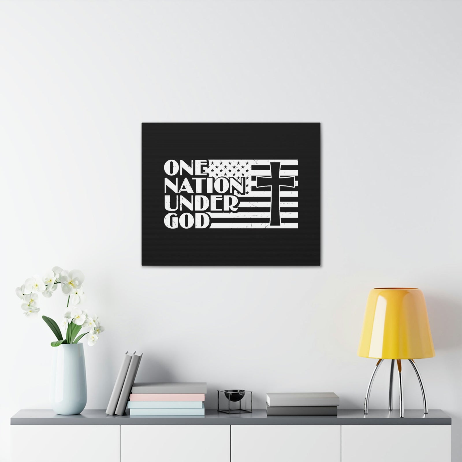 Scripture Walls One Nation Under God Matthew 28:18 Christian Wall Art Bible Verse Print Ready to Hang Unframed-Express Your Love Gifts