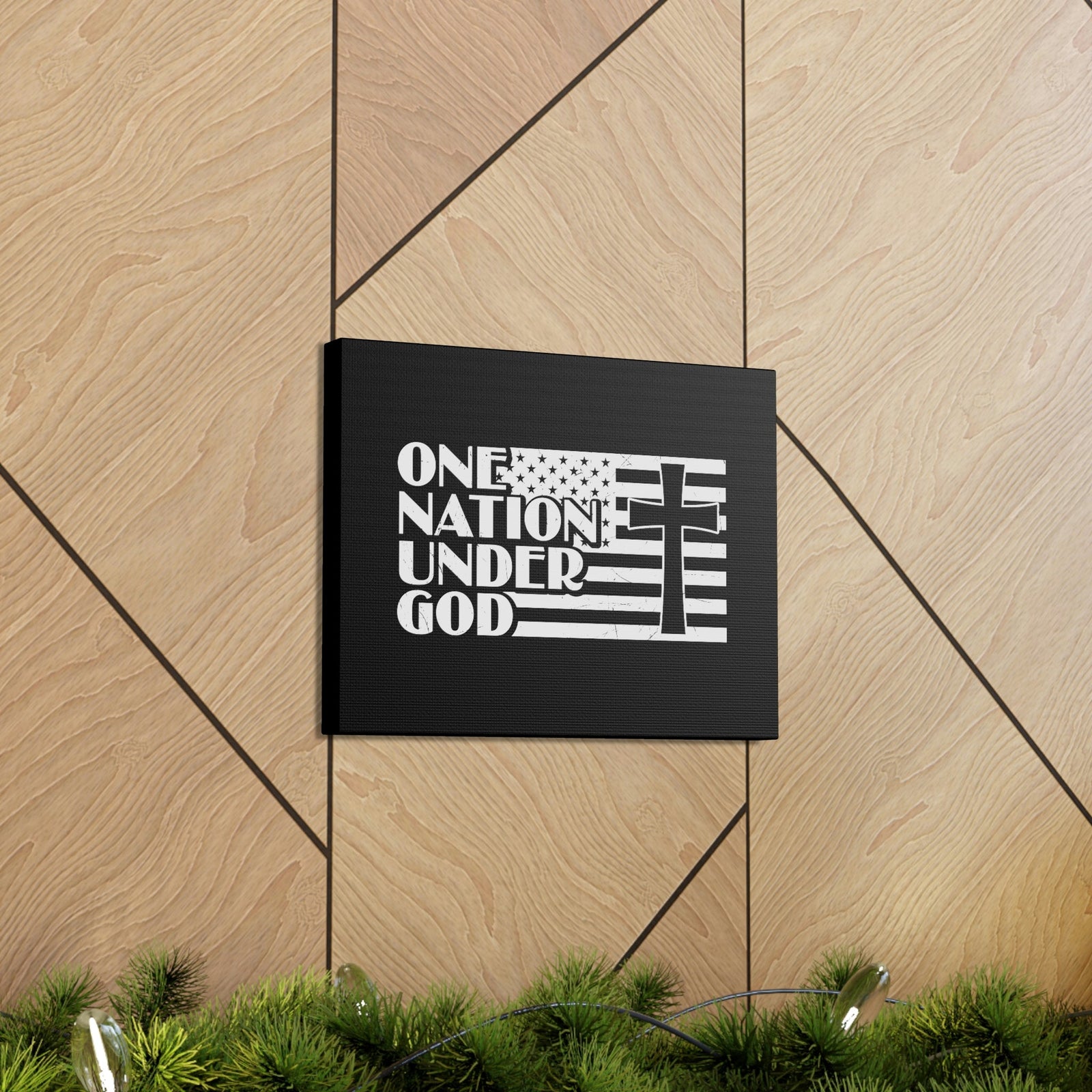 Scripture Walls One Nation Under God Matthew 28:18 Christian Wall Art Bible Verse Print Ready to Hang Unframed-Express Your Love Gifts