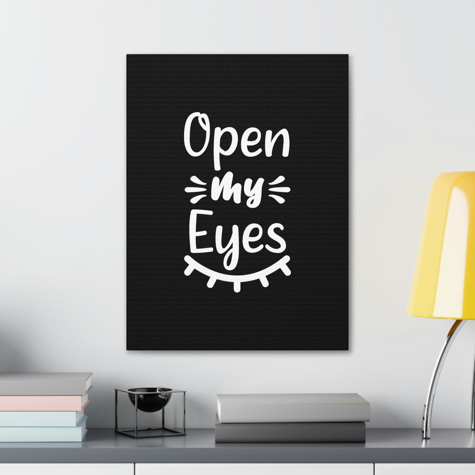 Scripture Walls Open My Eyes Psalm 119:18 Black Christian Wall Art Bible Verse Print Ready to Hang Unframed-Express Your Love Gifts