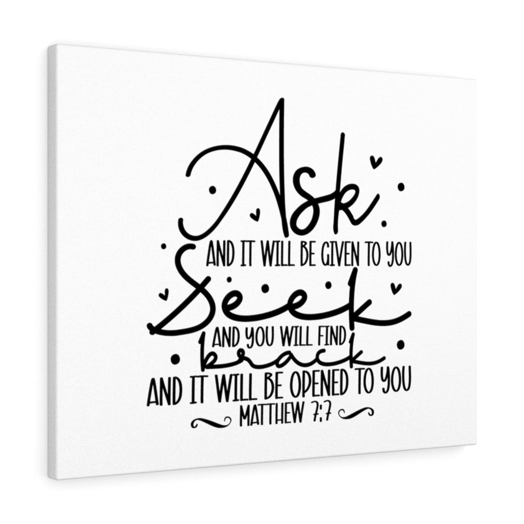 Scripture Walls Opened To You Matthew 7:7 Bible Verse Canvas Christian Wall Art Ready to Hang Unframed-Express Your Love Gifts