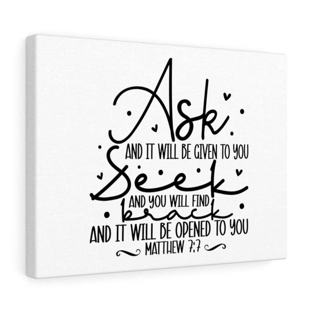 Scripture Walls Opened To You Matthew 7:7 Bible Verse Canvas Christian Wall Art Ready to Hang Unframed-Express Your Love Gifts