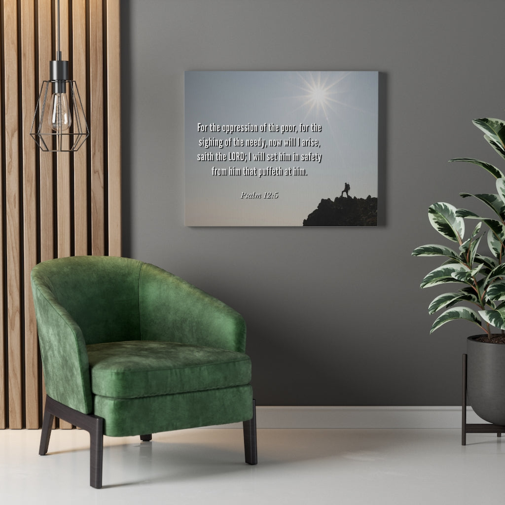 Scripture Walls Oppression Of The Poor Psalm 12:5 Bible Verse Canvas Christian Wall Art Ready to Hang Unframed-Express Your Love Gifts
