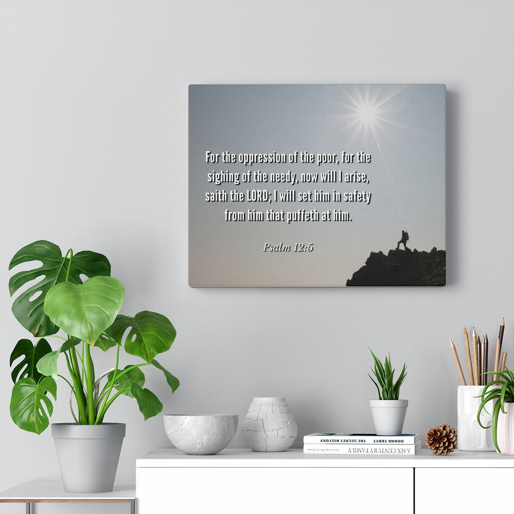 Scripture Walls Oppression Of The Poor Psalm 12:5 Bible Verse Canvas Christian Wall Art Ready to Hang Unframed-Express Your Love Gifts