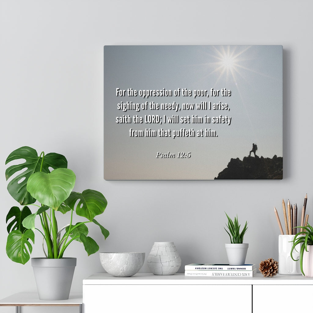 Scripture Walls Oppression Of The Poor Psalm 12:5 Bible Verse Canvas Christian Wall Art Ready to Hang Unframed-Express Your Love Gifts