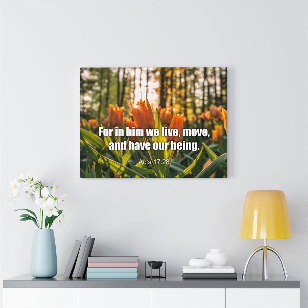 Scripture Walls Our Being Acts 17:28 Bible Verse Canvas Christian Wall Art Ready to Hang Unframed-Express Your Love Gifts
