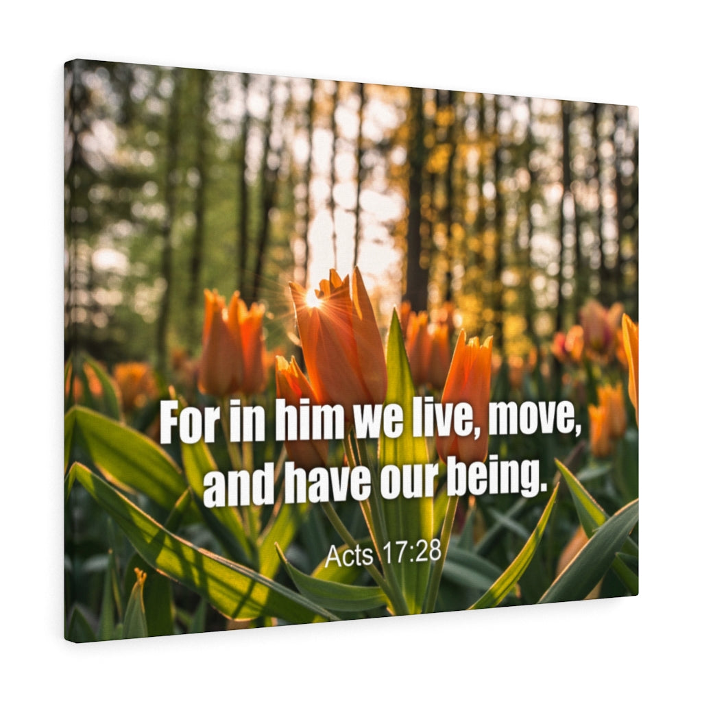 Scripture Walls Our Being Acts 17:28 Bible Verse Canvas Christian Wall Art Ready to Hang Unframed-Express Your Love Gifts