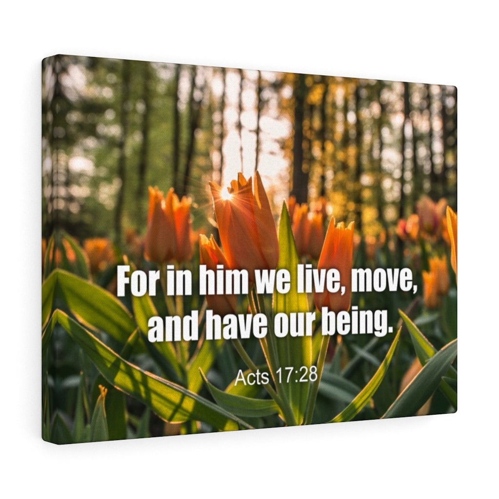Scripture Walls Our Being Acts 17:28 Bible Verse Canvas Christian Wall Art Ready to Hang Unframed-Express Your Love Gifts