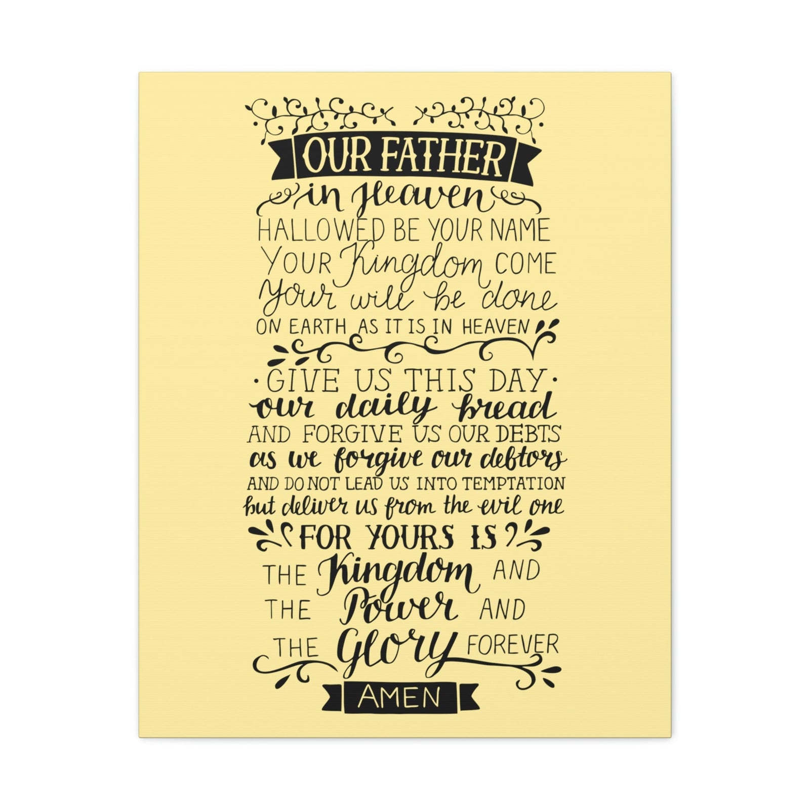 Scripture Walls Our Father In Heaven Isaiah 64:7 Light Yellow Bible Verse Canvas Christian Wall Art Ready to Hang Unframed-Express Your Love Gifts