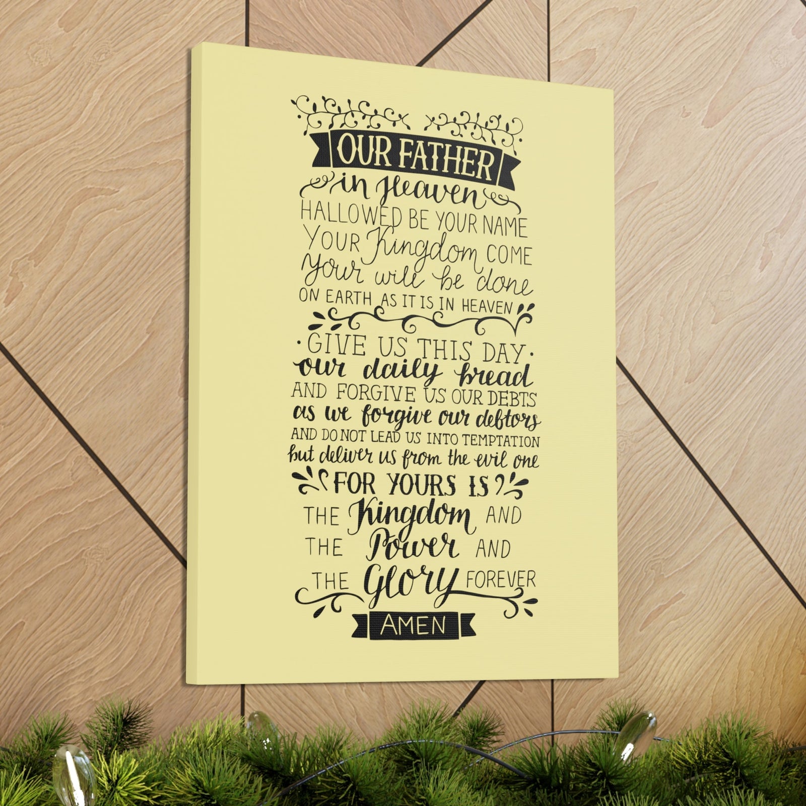 Scripture Walls Our Father In Heaven Isaiah 64:7 Light Yellow Bible Verse Canvas Christian Wall Art Ready to Hang Unframed-Express Your Love Gifts