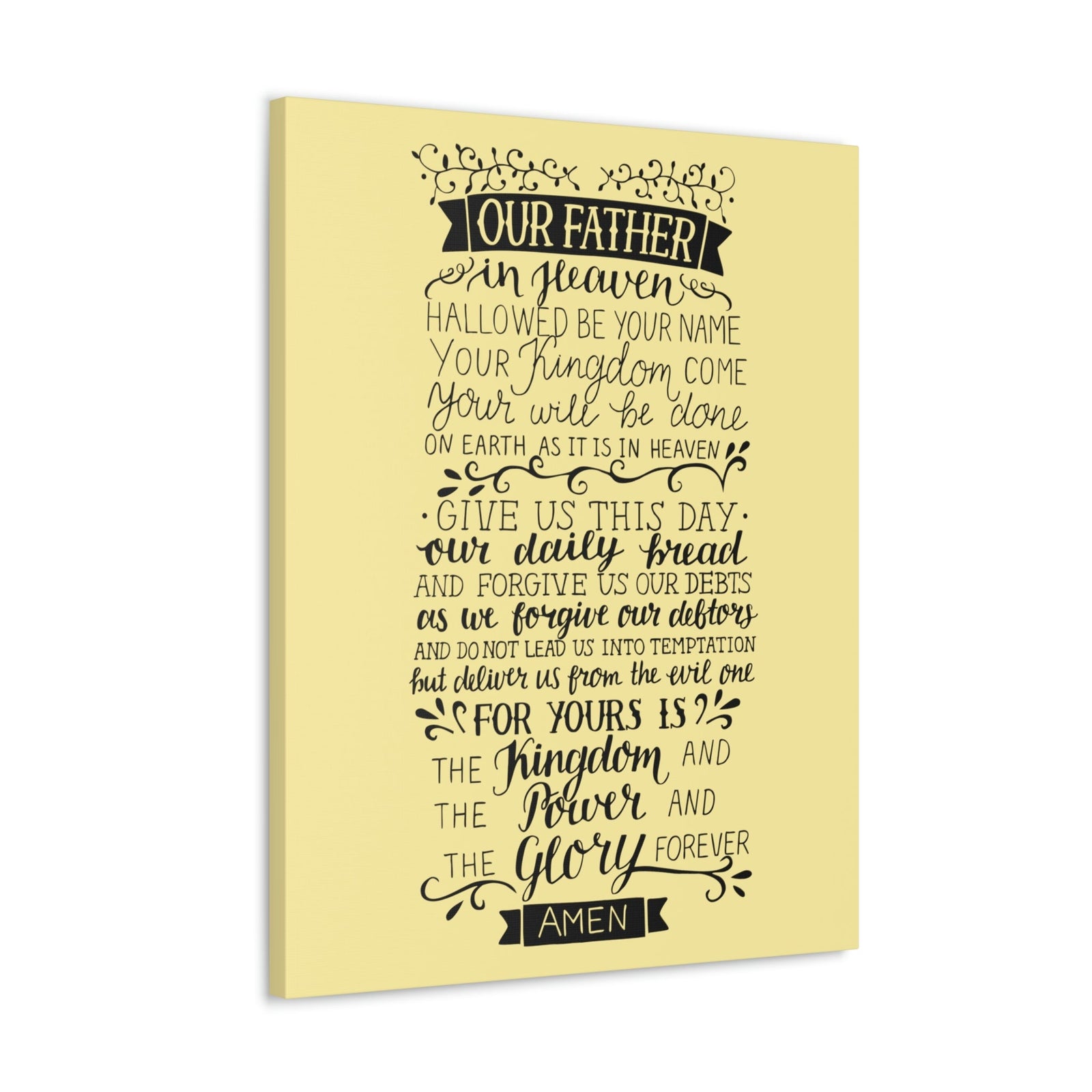Scripture Walls Our Father In Heaven Isaiah 64:7 Light Yellow Bible Verse Canvas Christian Wall Art Ready to Hang Unframed-Express Your Love Gifts