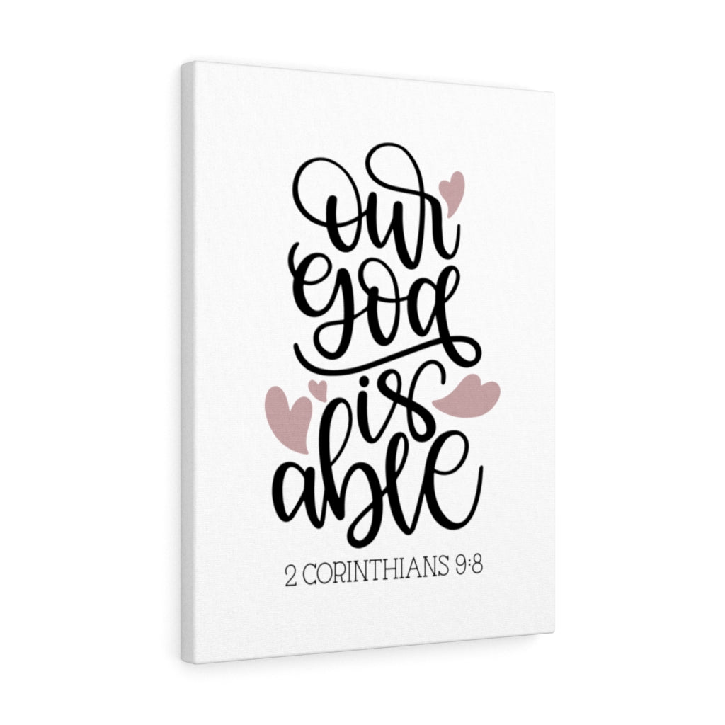 Scripture Walls Our God Is Able 2 Corinthians 9:8 Bible Verse Canvas Christian Wall Art Ready to Hang Unframed-Express Your Love Gifts