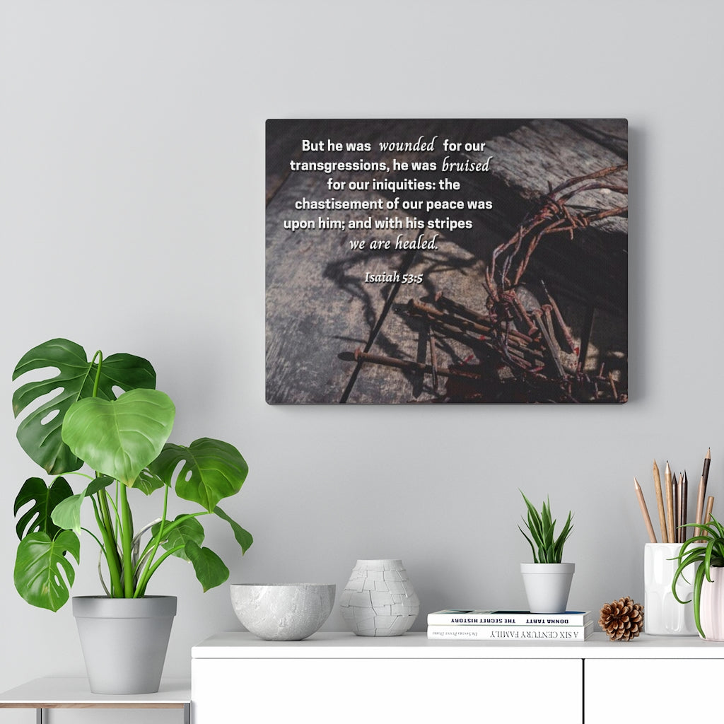 Scripture Walls Our Peace Isaiah 53:5 Bible Verse Canvas Christian Wall Art Ready to Hang Unframed-Express Your Love Gifts