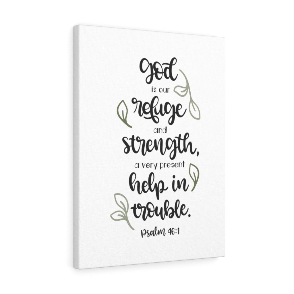 Scripture Walls Our Refuge Psalm 46:1 Bible Verse Canvas Christian Wall Art Ready to Hang Unframed-Express Your Love Gifts