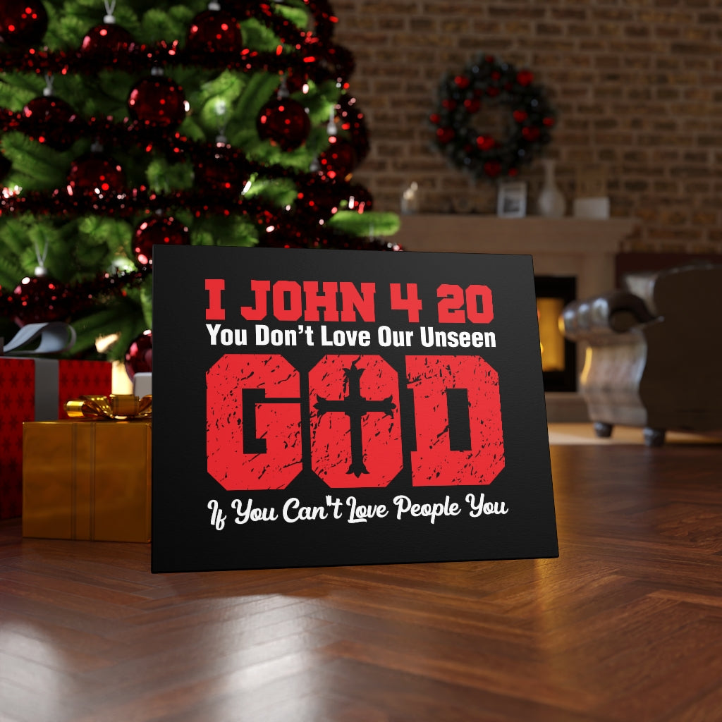 Scripture Walls Our Unseen God 1 John 4:20 Bible Verse Canvas Christian Wall Art Ready to Hang Unframed-Express Your Love Gifts