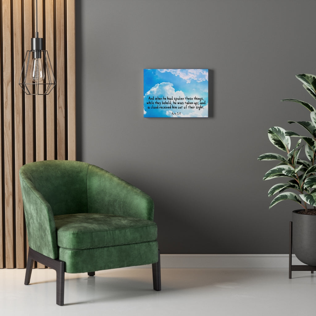 Scripture Walls Out of Their Sight Acts 1:9 Bible Verse Canvas Christian Wall Art Ready to Hang Unframed-Express Your Love Gifts