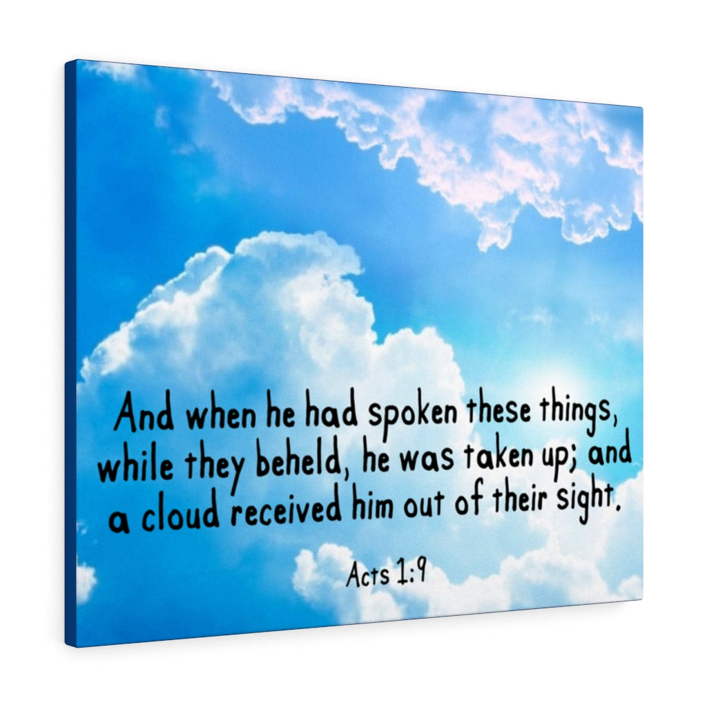 Scripture Walls Out of Their Sight Acts 1:9 Bible Verse Canvas Christian Wall Art Ready to Hang Unframed-Express Your Love Gifts