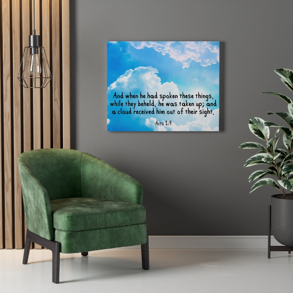 Scripture Walls Out of Their Sight Acts 1:9 Bible Verse Canvas Christian Wall Art Ready to Hang Unframed-Express Your Love Gifts