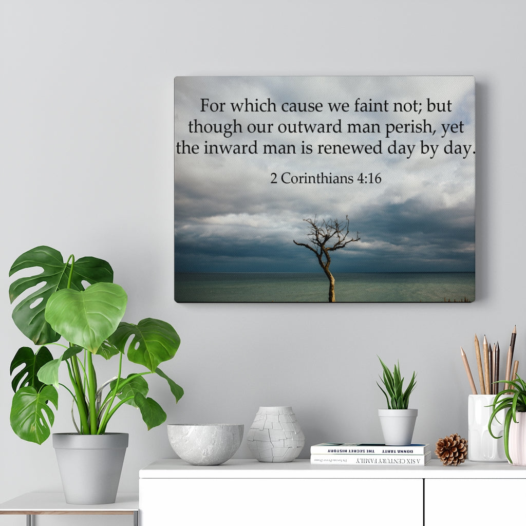 Scripture Walls Outward Man Perishes 2 Corinthians 4:16 Bible Verse Canvas Christian Wall Art Ready to Hang Unframed-Express Your Love Gifts