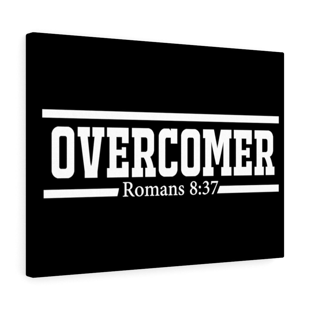Scripture Walls Overcomer Black Romans 8:37 Bible Verse Canvas Christian Wall Art Ready to Hang Unframed-Express Your Love Gifts