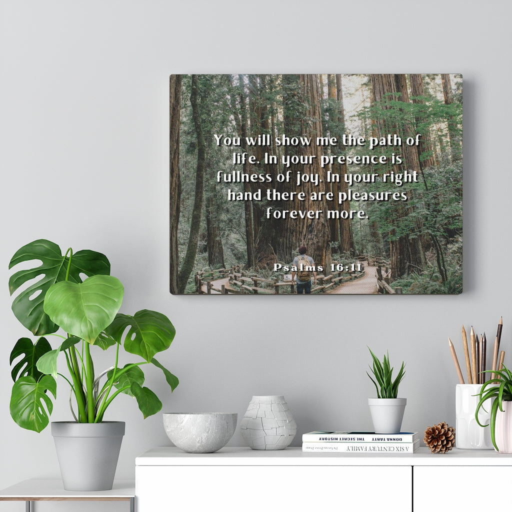 Scripture Walls Path Of Life Psalms 16:11 Bible Verse Canvas Christian Wall Art Ready to Hang Unframed-Express Your Love Gifts