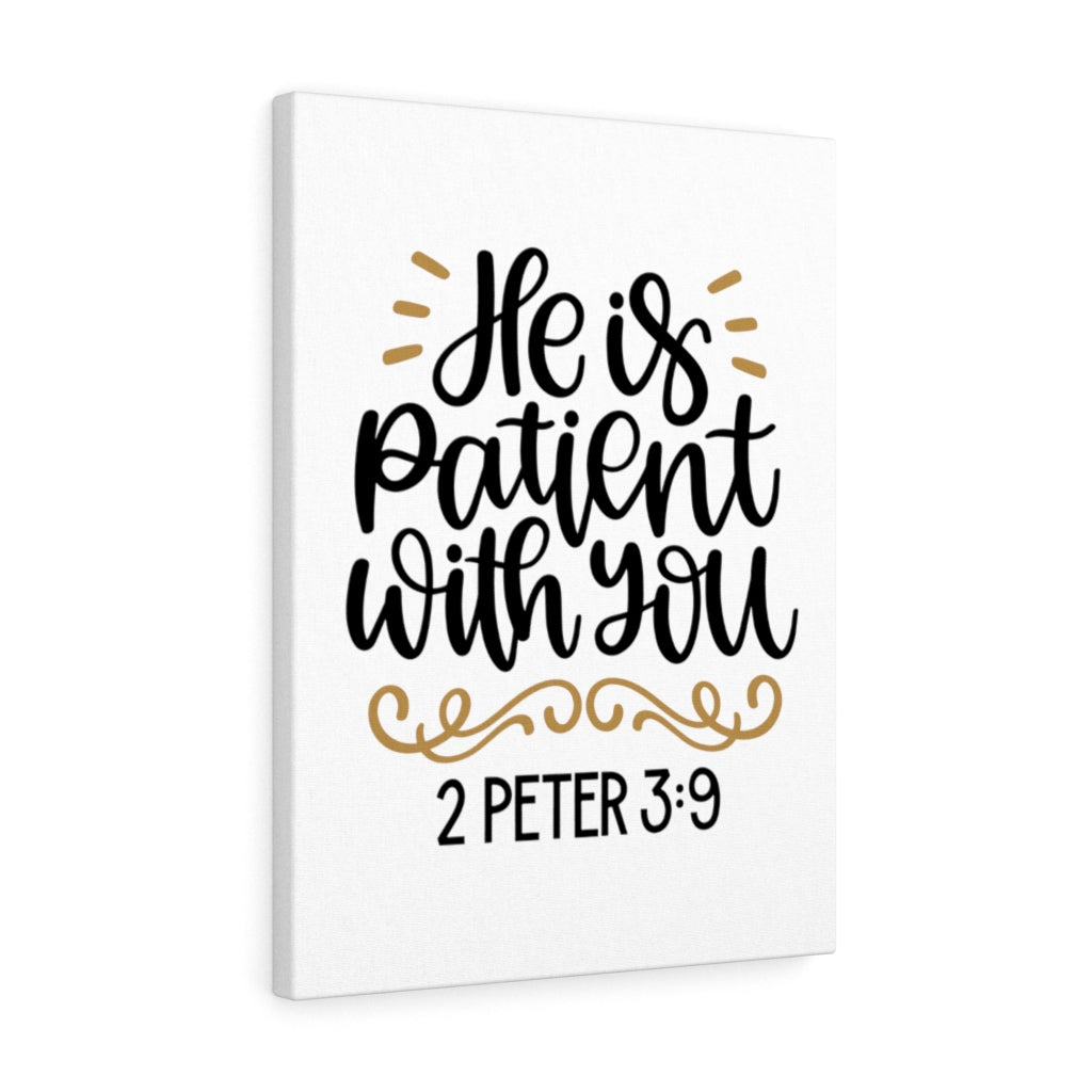 Scripture Walls Patient 2 Peter 3:9 Bible Verse Canvas Christian Wall Art Ready to Hang Unframed-Express Your Love Gifts