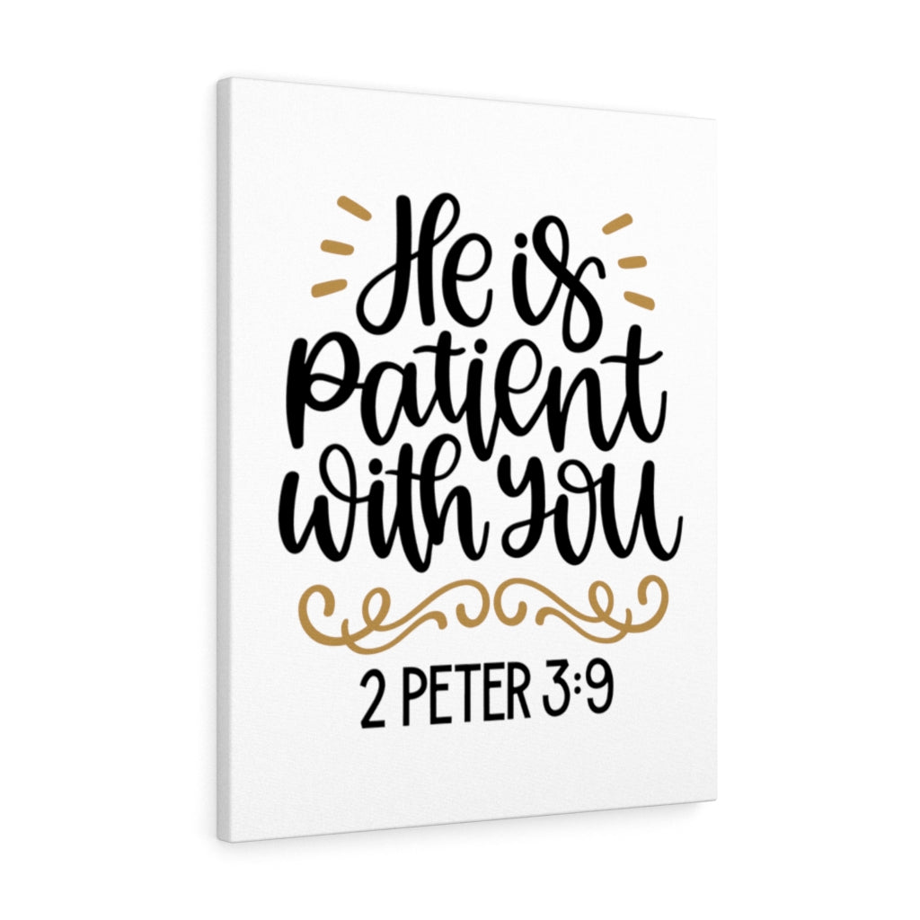 Scripture Walls Patient 2 Peter 3:9 Bible Verse Canvas Christian Wall Art Ready to Hang Unframed-Express Your Love Gifts
