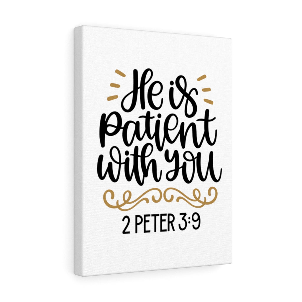Scripture Walls Patient 2 Peter 3:9 Bible Verse Canvas Christian Wall Art Ready to Hang Unframed-Express Your Love Gifts