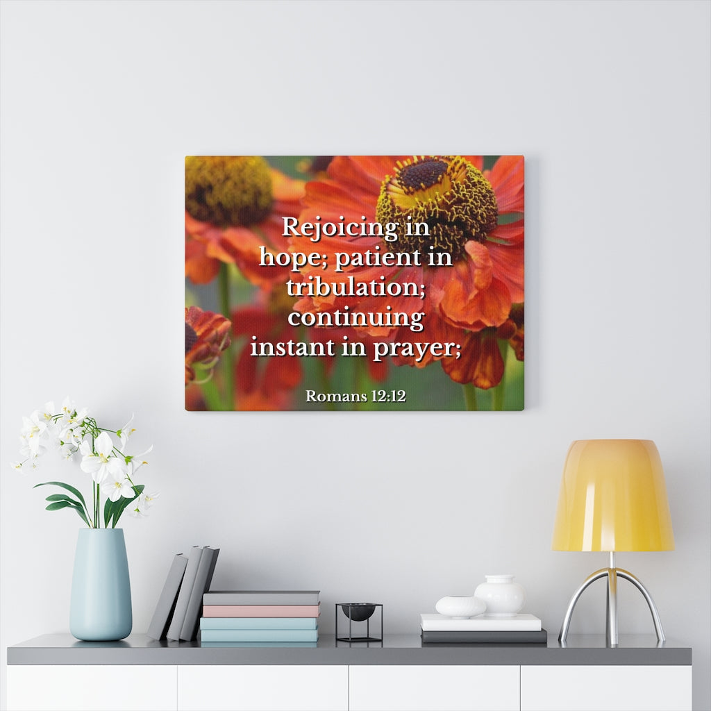 Scripture Walls Patient In Tribulation Romans 12:12 Bible Verse Canvas Christian Wall Art Ready to Hang Unframed-Express Your Love Gifts