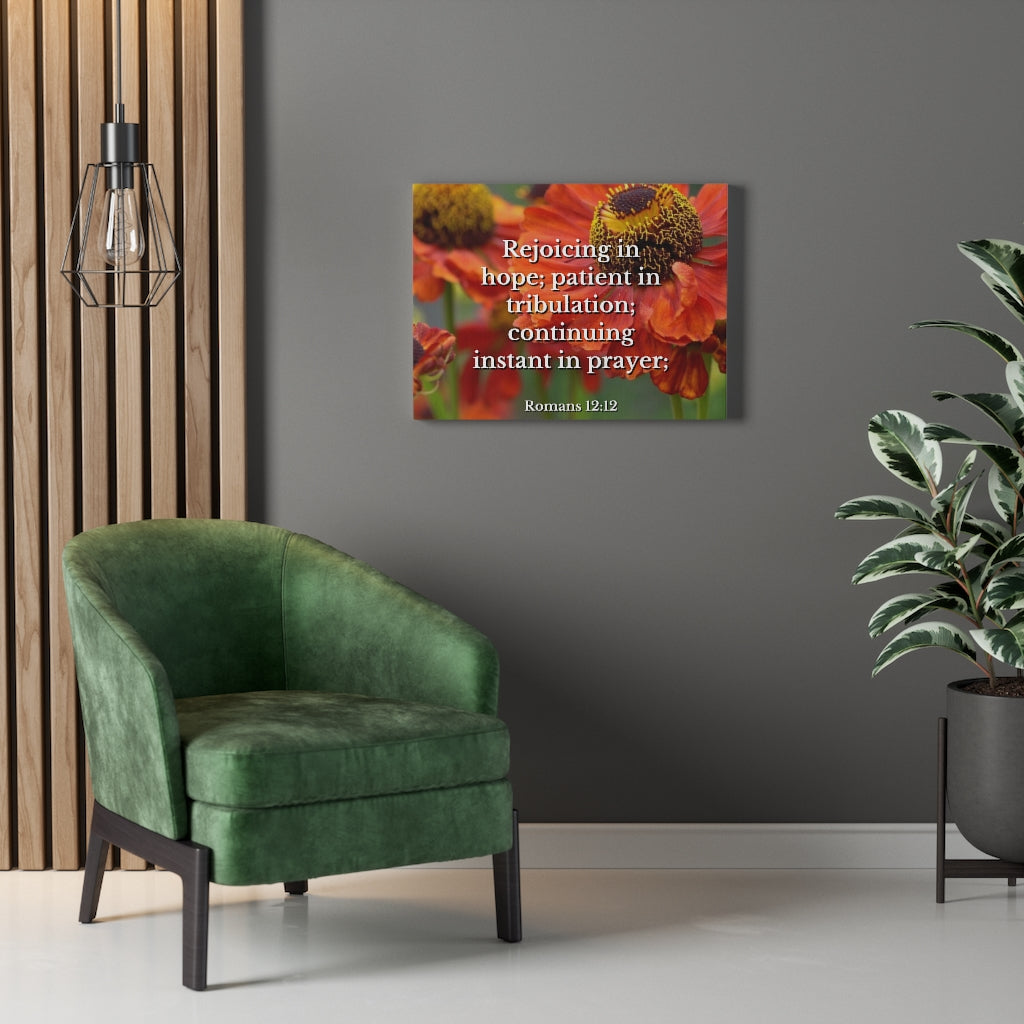 Scripture Walls Patient In Tribulation Romans 12:12 Bible Verse Canvas Christian Wall Art Ready to Hang Unframed-Express Your Love Gifts