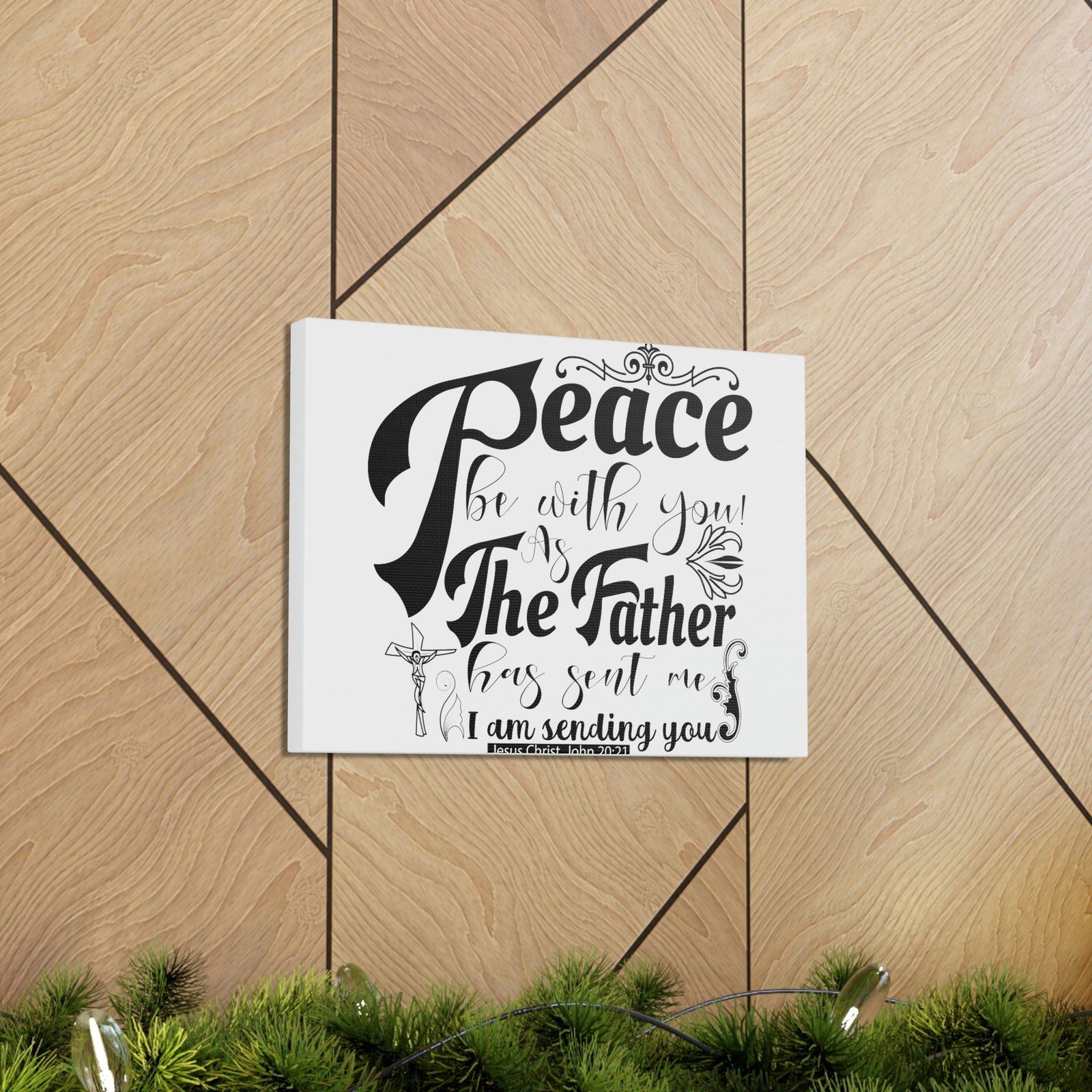 Scripture Walls Peace Be With John 20:21 Christian Wall Art Print Ready to Hang Unframed-Express Your Love Gifts